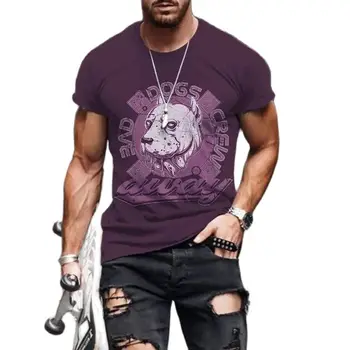 Летняя мужская футболка с 3D-печатью, повседневная футболка, Уличный Свободный О-образный воротник, короткий рукав, Интересный тренд, топ большого размера