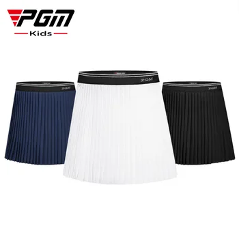 Летняя юбка для гольфа для девочек PGM, быстросохнущие спортивные складки на эластичном поясе, QZ090