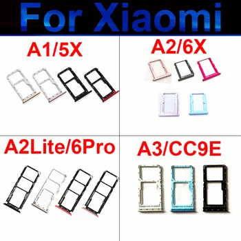 Лоток для Sim-карт Для Xiaomi Mi A1 A2 A3 5X 6X CC9E/A2 Lite/Redmi 6 Pro SIM Micro Reader Разъем Для SD-Карт Адаптеры Держатель Запасные Части