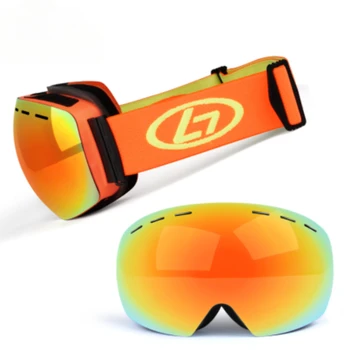 Лыжные очки, зимние очки для занятий снежными видами спорта с защитой от запотевания и ультрафиолета для мужчин, женщин, молодежи, сменные линзы - Очки премиум-класса