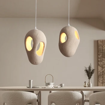 Люстра ресторана Nordic Designer Wabi Sabi, обеденный стол, бар, лампы для декора спальни, гардероб, Подвесные светильники для кухни