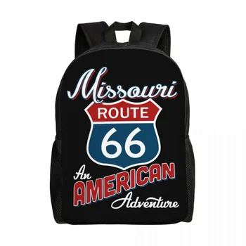 Маршрут Миссури 66, Американский рюкзак для путешествий, мужская и женская школьная сумка для ноутбука, сумки для студенческих рюкзаков America Highway College