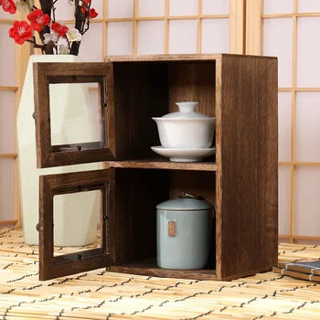Мебель В Японском Стиле С Пылезащитной Стеклянной Дверью, Шкаф Для Хранения Косметики, Шкафчик Для Хранения Чайного Сервиза, Шкафы Для Гостиной