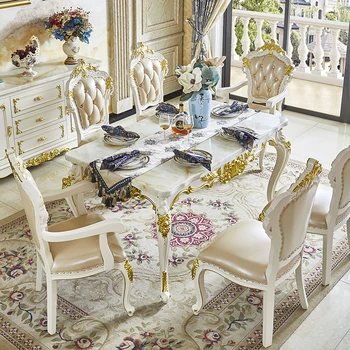 Мебель для столовой европейский квадратный стол из массива дерева мраморный длинный стол золотой квадратный стол