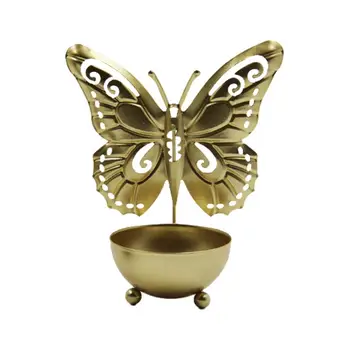 Металлический подсвечник с бабочкой, Металлический романтический подсвечник для чайного столика, подсвечник для ужина в гостиной, спальне