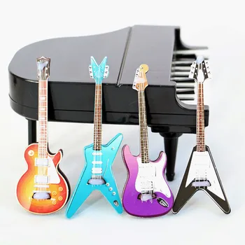 Мини-модель мебели Классическая гитара, кукольный домик, электрогитара, Миниатюрные предметы, аксессуары для кукольного дома OB11, Музыкальный инструмент