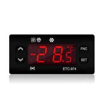 Мини-регулятор температуры ETC-974, Регулятор термостата холодильника, Терморегулятор, Термопара, Двойной датчик NTC