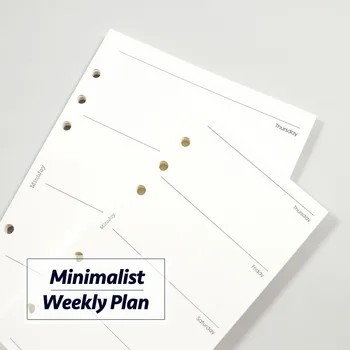 Минималистичный гроссбух с отрывными листами A6A7 40 листов соответствующей версии Еженедельный план График замены чипов Внутренняя страница