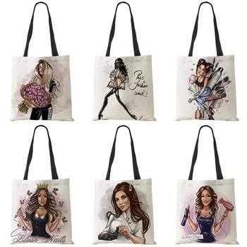 Модная женская сумка-тоут с принтом для женщин, сумки для покупок, многоразовые сумки для продуктов, складные дорожные школьные пляжные сумки