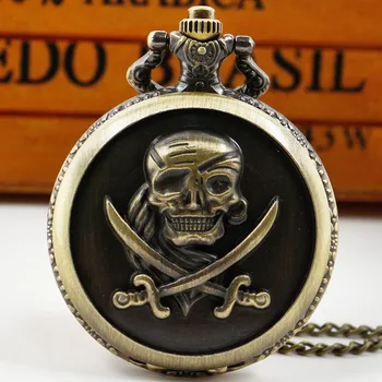 Мужское кварцевое ожерелье, карманные часы, Винтажные часы с подвеской в виде капитана в стиле панк, подарок с цепочкой для мужчин reloj