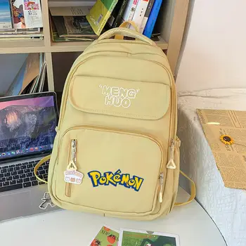 Мультяшный рюкзак Pokemon Pikachu Kawaii Fashion Creativity Студенческая сумка с аниме-принтом для мальчиков и девочек, дорожная сумка для ноутбука большой емкости