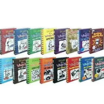 Набор из четырех или восьми экземпляров 1-8/9-16/17-20 Дневник Вимпи Кида Английская книга Diary of Wimpy Kid Книга детских фантастических комиксов в коробке