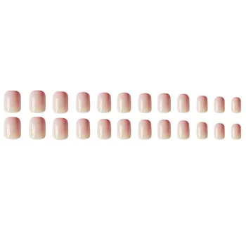 Накладные ногти с глянцевыми квадратными накладными ногтями телесного цвета Натурально приклеиваются на накладные ногти для рождественской вечеринки