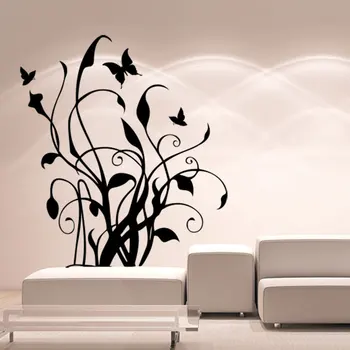 Наклейка на стену Бабочки, друзья растений, наклейки на стену для мальчиков, Домашний декор для спальни, Фон для гостиной