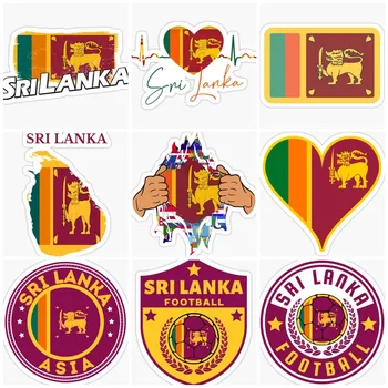 Наклейка с изображением флага Шри-Ланки, Слона, Льва, Обезьяны, мотоцикла, фургона, велосипеда, аксессуаров для велосипедов, оконного стекла автомобиля, грузовика, внедорожника. Наклейка
