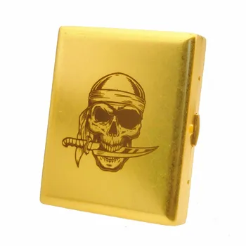 Настраиваемый латунный портсигар Captain Pirate с лазерной гравировкой 20, Медные коробки для сигарет, Гаджет для курения с подарочными коробками