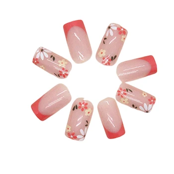 Нежно-розовые глянцевые квадратные накладные ногти, прочные и никогда не расслаивающиеся, удобные накладные ногти для ежедневного ношения и вечеринок
