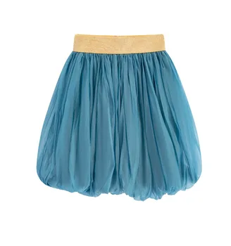 Новая весенне-осенняя цельная синяя юбка-тыква для девочек, Свободная, мягкая, модная, универсальная, милая, уличная