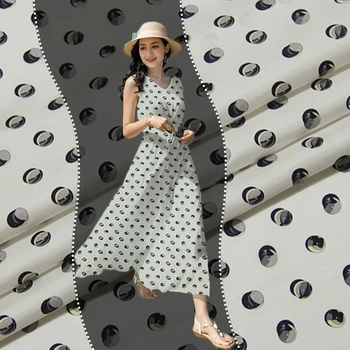 Новая набивная саржа из натурального шелка ткань 18 мм платье с цветочным рисунком рубашка длинная юбка шелковая ткань оптом шелковая ткань140см