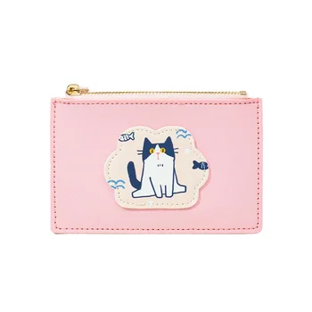 Новая сращивающаяся короткая милая простая студенческая сумка для кошек, мини-кошелек на молнии большой емкости из искусственной кожи, модный женский кошелек