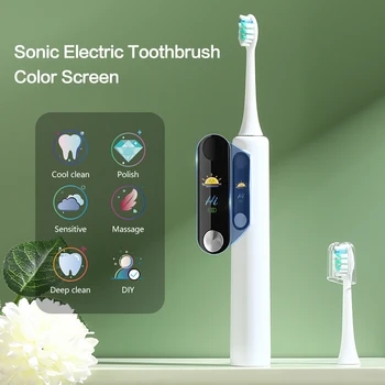 Новая ультразвуковая зубная щетка Xiaomi Mijia LCD Smart Sonic, Набор электрических зубных щеток, Перезаряжаемый автоматический набор зубных щеток для ухода за полостью рта