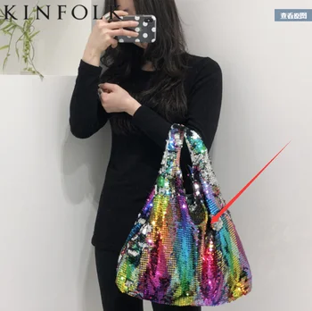 Новая цветная сумка с блестками, женская сумка ручной работы, расшитая бисером, через плечо
