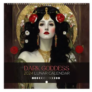 Новогодние подарки Календарь Темной богини, бумага для планирования времени, Лунный календарь на 2024 год, настенный декор для любителей греческой мифологии