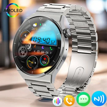 Новые высококачественные смарт-часы мужские NFC Водонепроницаемый Спортивный Фитнес-трекер Bluetooth Вызов Умные часы Мужские для Android телефонные Часы + коробка