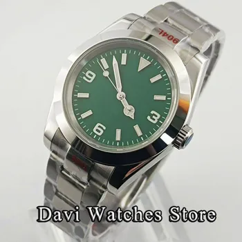 Новые стерильные мужские часы с зеленым циферблатом 36 мм/39 мм, Люминесцентное Сапфировое стекло NH35, механизм с автоподзаводом, мужские наручные часы