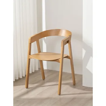 Обеденные стулья из массива дерева в скандинавском стиле, минималистичные современные спинки для столов, креативные дизайнеры, офисные стулья для переговоров в кофейнях