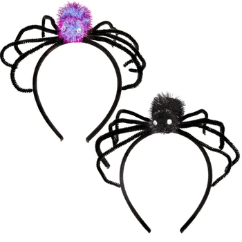 Обруч для волос в форме мишуры и пауков, держатель для волос для фотосессии, Карнавальный костюм для вечеринки на Хэллоуин, Головные уборы для детей и женщин, прямая поставка