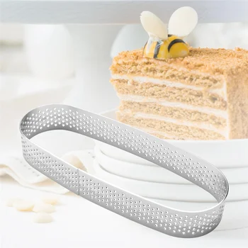 Овальное кольцо для пирога в упаковке по 10 штук, перфорированное кольцо для выпечки, кондитерское кольцо