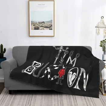 Одеяла с 3D принтом из фильма Тима Бертона о Хэллоуине, Дышащая Мягкая Фланель, Зимний ужас, Beetlejuice, Покрывало для дивана, автомобильной кровати