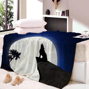 Одеяло с изображением животных с 3D принтом Волка, декорации, Зима-весна, Фланелевое одеяло для кроватей, Домашний текстиль, роскошный теплый подарок для взрослых и детей