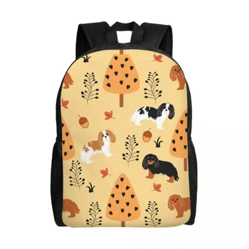 Осенний рюкзак для ноутбука с кавалерским Кинг Чарльз спаниелем Для мужчин и женщин, повседневная сумка для книг для студентов колледжа, сумка для мультяшной собаки