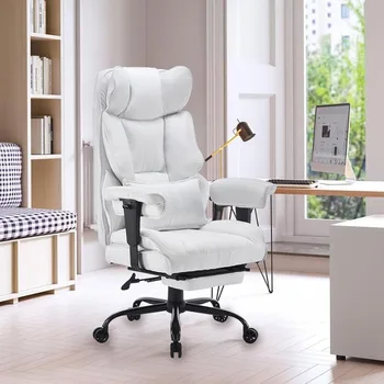 Офисное кресло из ткани Efomao, большое и высокое офисное кресло грузоподъемностью 350 фунтов, офисное кресло для руководителей с высокой спинкой и ножками