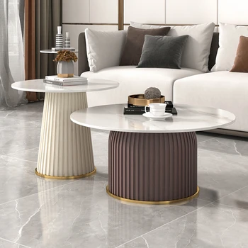 Офисный минималистичный приставной столик на итальянских металлических ножках, скандинавские круглые Роскошные столы, Белая мебель для дома Stolik Kawowy