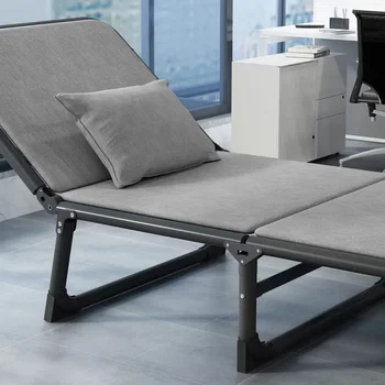Переносная раскладная кровать Односпальное кресло с длинной спинкой и каркасом-раскладушка Идеально подходит для обеденного перерыва Простая мебель