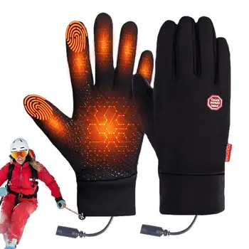 Перчатки с USB-подогревом, 1 пара спортивных перчаток на все пальцы, уютные Перчатки для мужчин и женщин, велосипедные аксессуары для верховой езды, бега