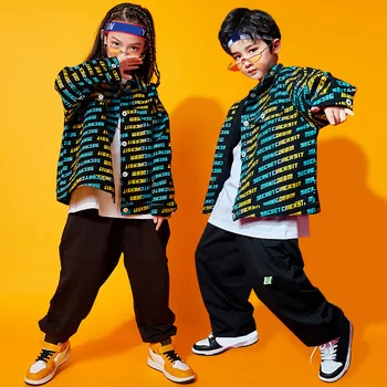 Подростковые весенние танцевальные костюмы в стиле хип-хоп, уличная одежда для мальчиков и девочек, футболки, блузки, одежда для джазовых танцев, танцевальные шоу, бальные костюмы