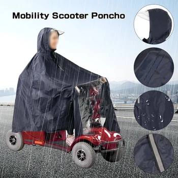 Пончо для скутера для пожилых людей, дождевик для инвалидной коляски, универсальный дождевик с капюшоном, защита от дождя на открытом воздухе