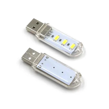 Портативный USB 5V LED Book Lights MINI 3LEDs SMD 5730 Ночник Ультраяркая Настольная Лампа Для Чтения Для Кемпинга Power Bank ПК Ноутбук