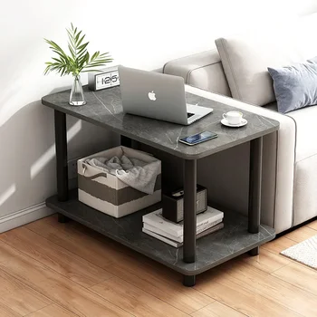 Приставной столик Современный и простой двухэтажный Журнальный столик Небольшой Бытовой диван Прикроватный столик
