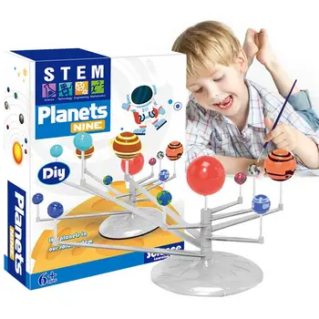Проект Солнечной системы SDIY Астрономическая модель планеты Stem Игрушки Обучающие Игрушки Солнечной системы С красками И кистями Научная Солнечная Система