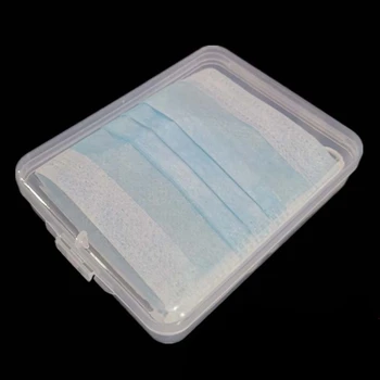 Прозрачный пластиковый ящик для хранения масок многоразового использования для Cas