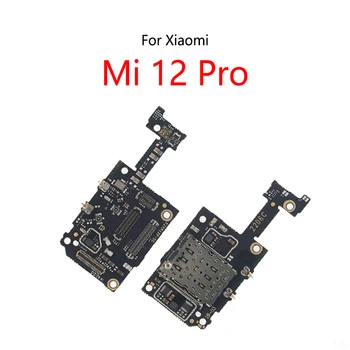 Разъем для чтения SIM-карт, слот для лотка, плата микрофонного модуля для Xiaomi Mi 12 Pro