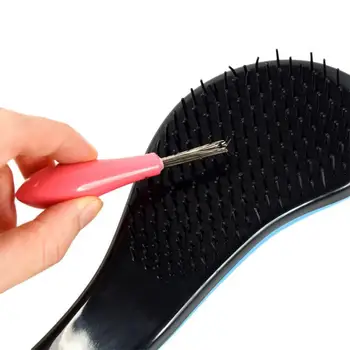 Расческа-щетка для волос, средство для удаления щеток с пластиковой ручкой, Встроенные косметические инструменты, Чистящие средства, Чистящие средства