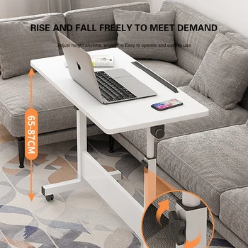 Регулируемый по высоте Складной компьютерный стол на колесиках, подставка для ноутбука, Прикроватный столик для хранения Рабочей и учебной мебели