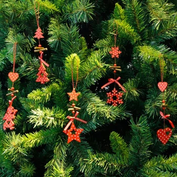 Рождественские деревянные украшения Сердце Ангел Звезда Рождественская елка Подвесные подвески Рождественская елка Украшения для дома свадебной вечеринки