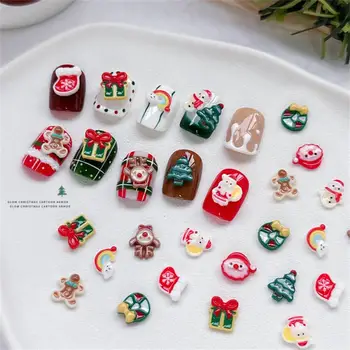 Рождественские украшения для ногтей Легкий блеск для ногтей Санта Клауса Рождественские Серебристые Принадлежности для ногтей и инструменты для маникюра Дрель для ногтей